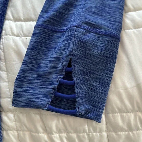 prAna Tori Capri Leggings Womens Heather Blue Athletic Running Yoga Pants Size M - Picture 2 of 4